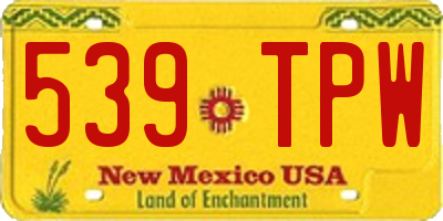 NM license plate 539TPW