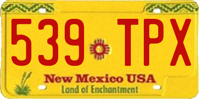 NM license plate 539TPX