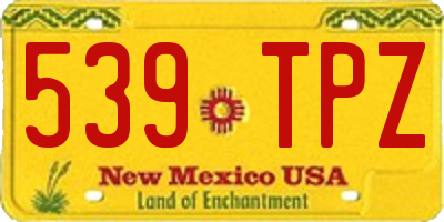 NM license plate 539TPZ