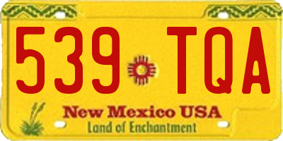 NM license plate 539TQA