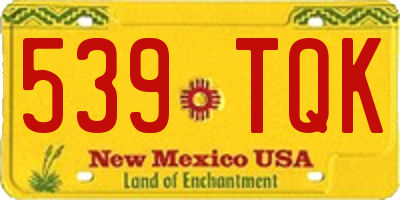 NM license plate 539TQK