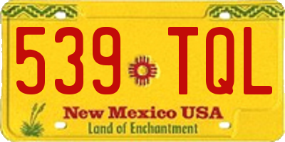 NM license plate 539TQL