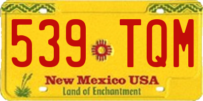 NM license plate 539TQM