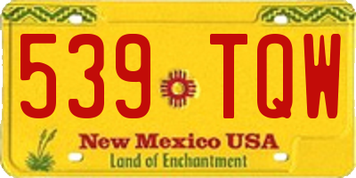 NM license plate 539TQW