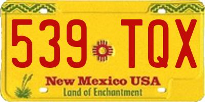 NM license plate 539TQX