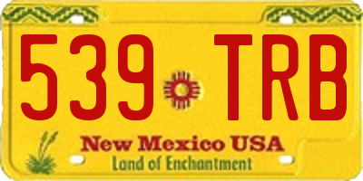 NM license plate 539TRB