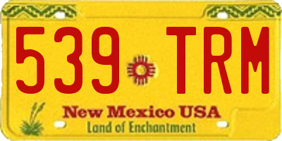 NM license plate 539TRM