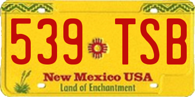 NM license plate 539TSB