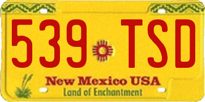 NM license plate 539TSD