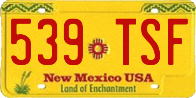 NM license plate 539TSF
