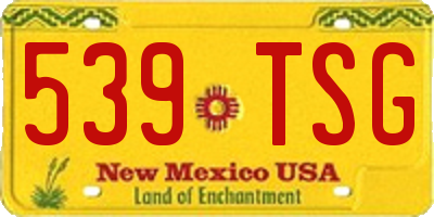 NM license plate 539TSG