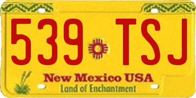 NM license plate 539TSJ