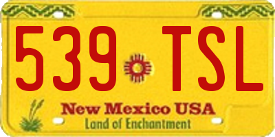 NM license plate 539TSL