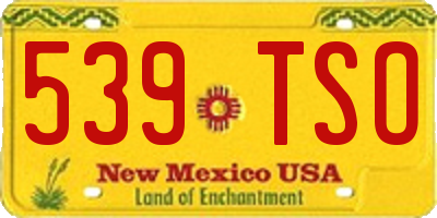 NM license plate 539TSO