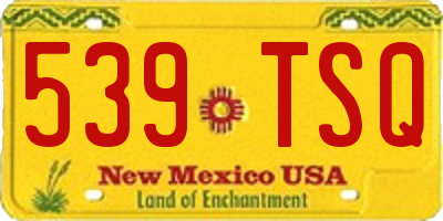NM license plate 539TSQ