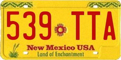 NM license plate 539TTA