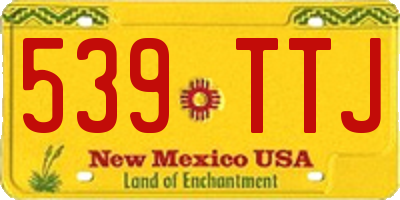 NM license plate 539TTJ