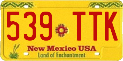 NM license plate 539TTK