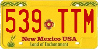 NM license plate 539TTM