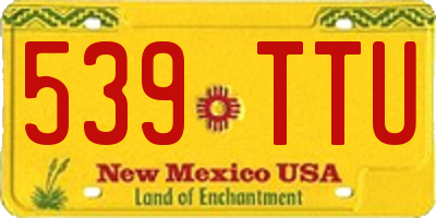 NM license plate 539TTU
