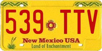NM license plate 539TTV