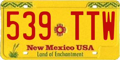 NM license plate 539TTW