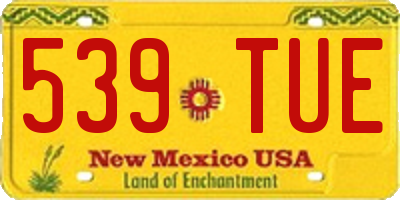 NM license plate 539TUE