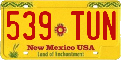 NM license plate 539TUN