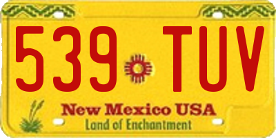 NM license plate 539TUV