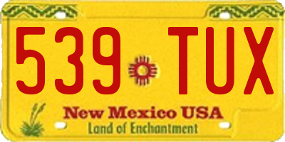 NM license plate 539TUX