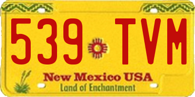 NM license plate 539TVM