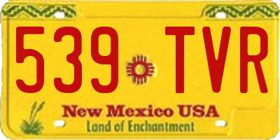 NM license plate 539TVR