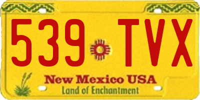 NM license plate 539TVX
