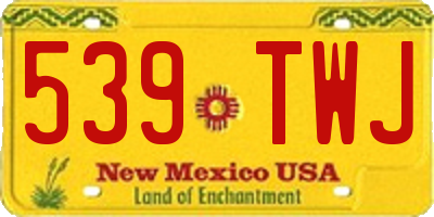 NM license plate 539TWJ