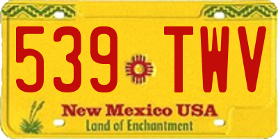 NM license plate 539TWV