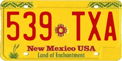 NM license plate 539TXA