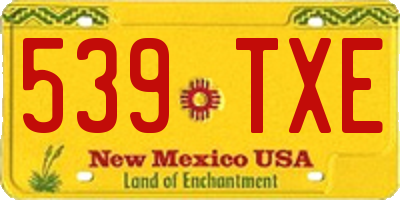 NM license plate 539TXE