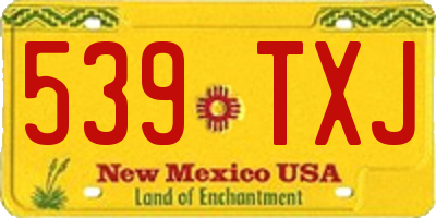 NM license plate 539TXJ