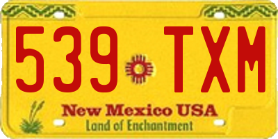 NM license plate 539TXM