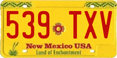 NM license plate 539TXV