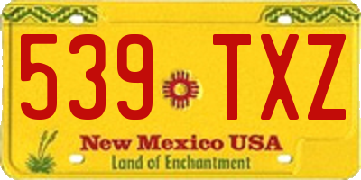 NM license plate 539TXZ