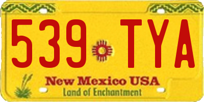 NM license plate 539TYA