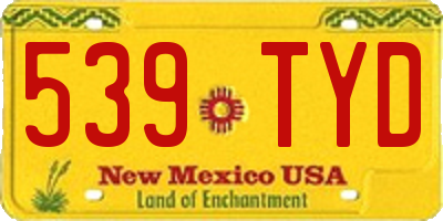 NM license plate 539TYD