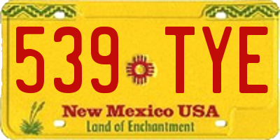 NM license plate 539TYE