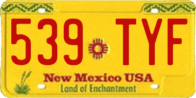 NM license plate 539TYF
