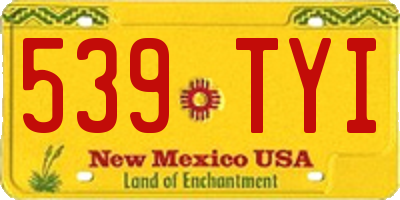 NM license plate 539TYI