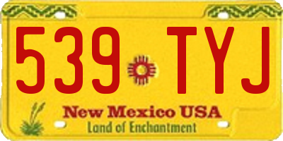 NM license plate 539TYJ