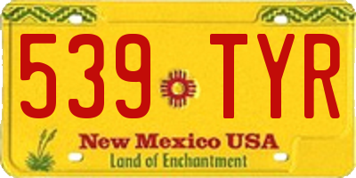 NM license plate 539TYR