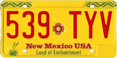 NM license plate 539TYV