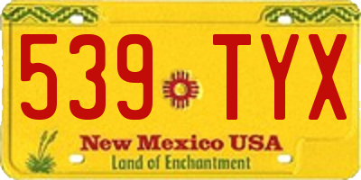 NM license plate 539TYX
